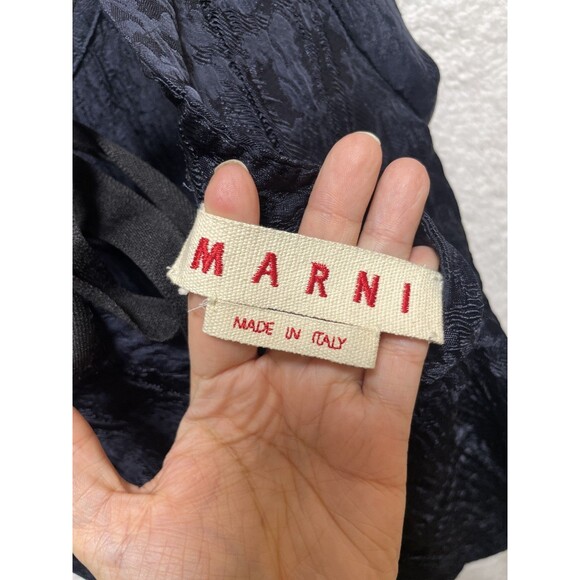 Marni Blue Crinkle Sleeveless Top with Tie-Front Detail Size Small See photos - Picture 3 of 6